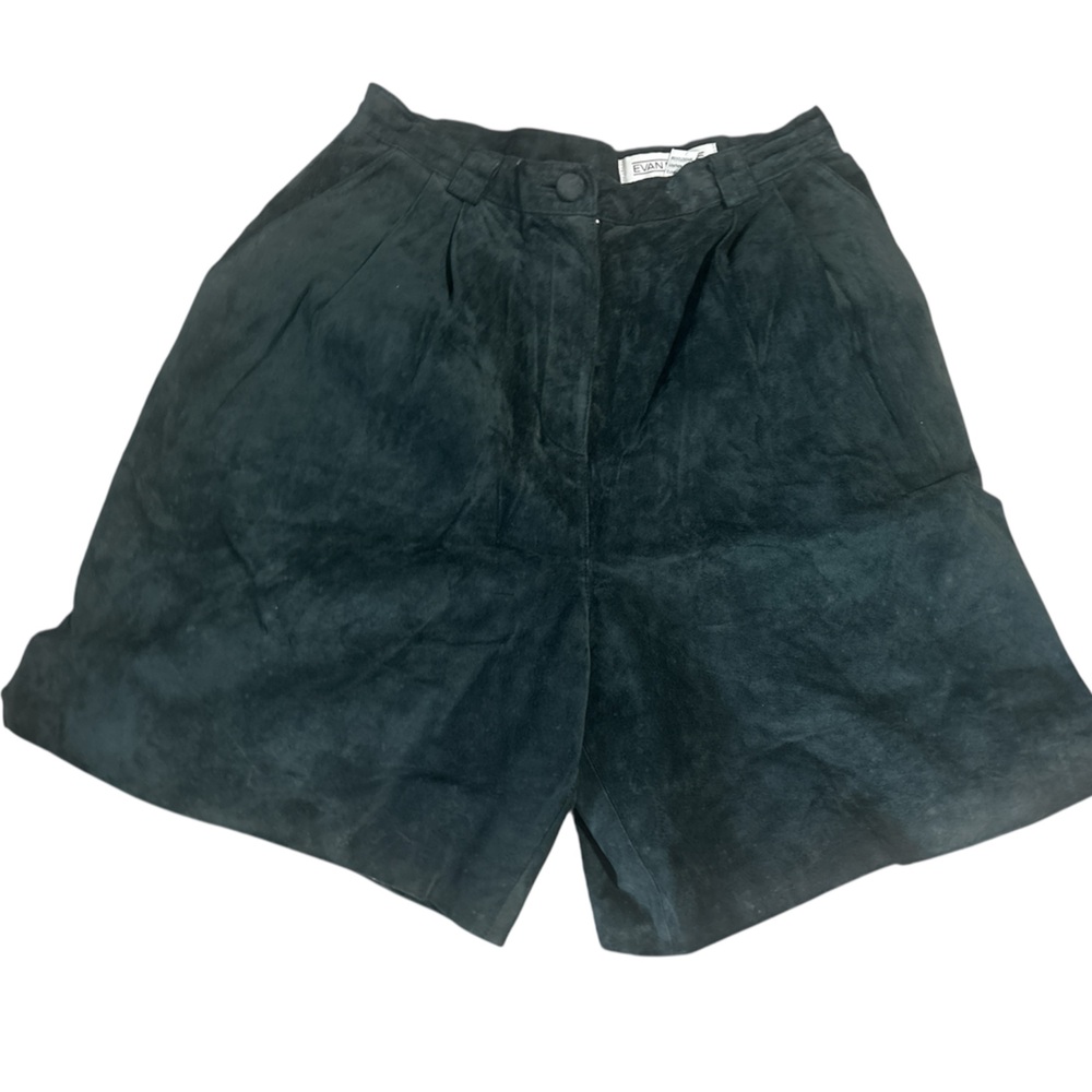 Evan Davies Forest Green Suede Shorts